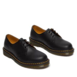 Dr. Martens 1461 Smooth Leather Oxford Slip On Shoes Black Lace Up Size